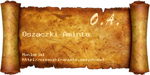 Oszaczki Aminta névjegykártya